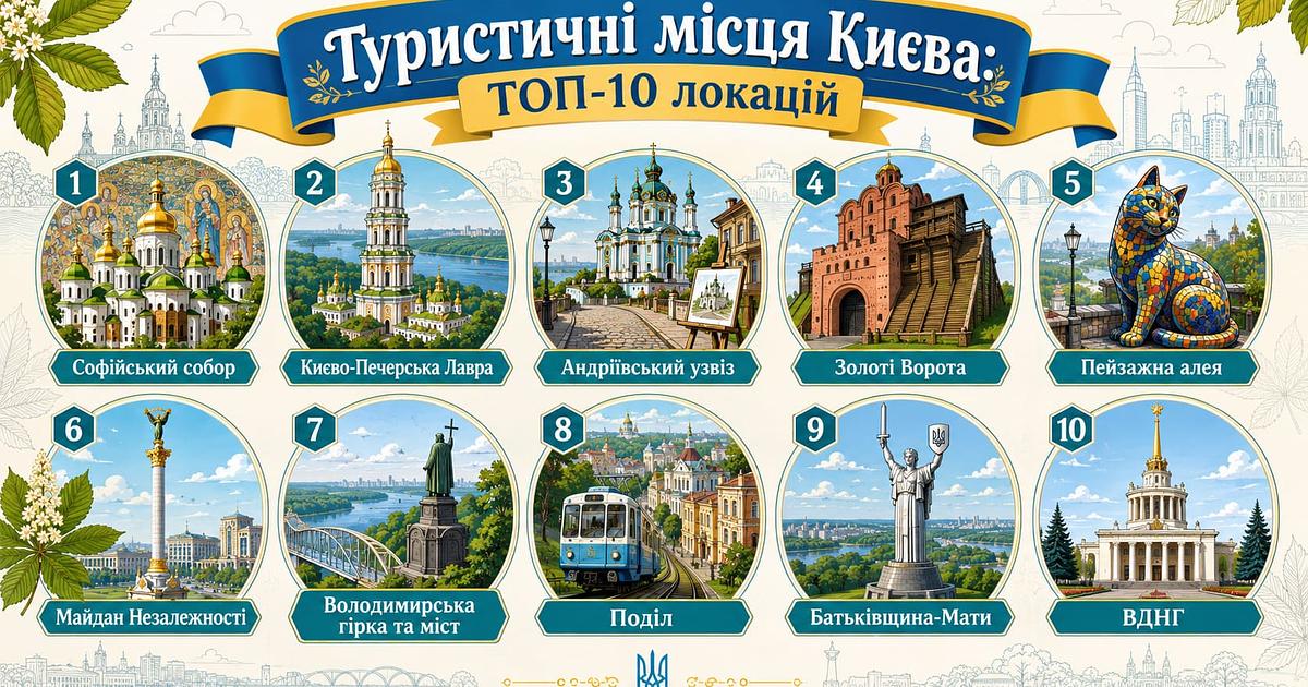 Туристичні місця Києва: ТОП-10 локацій, які має відвідати кожен
